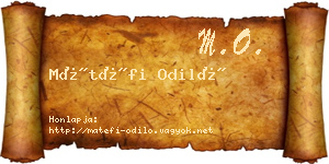 Mátéfi Odiló névjegykártya